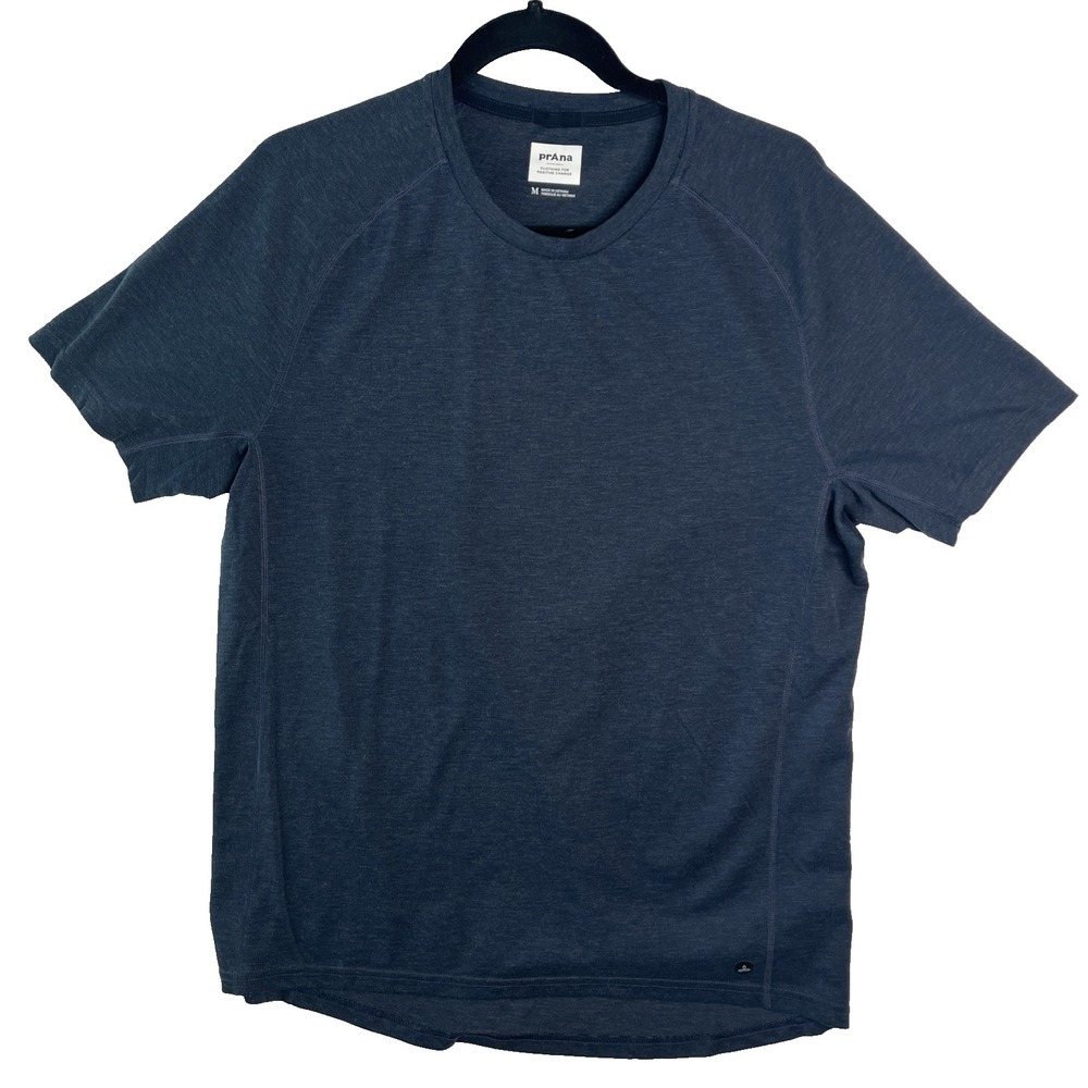 Prana Blue Rounded Hem Base‎ Layer Lightweight T-Shirt Rashguard Outdoors Hiking